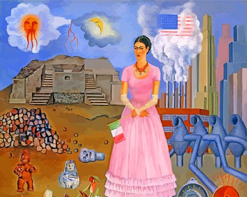 Frida on the border paint by numbers