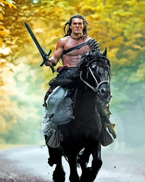 Conan The Barbarian And The Black Horse paint by numbers