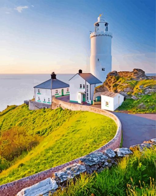 England Start Point Lighthouse paint by numbers