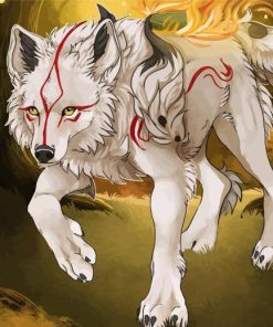 Aesthetic Okami Dog Art Paint by number