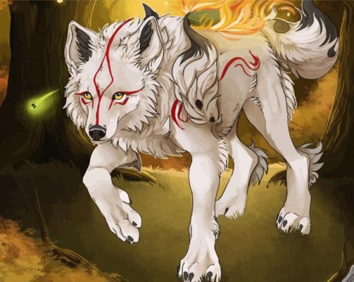 Aesthetic Okami Dog Art - Paint By Numbers - Num Paint Kit