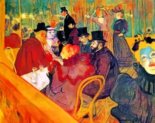 At The Moulin Rouge by lautrec paint by number