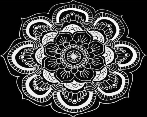 Black And White Mandala Art paint by numbers