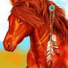 Brown Native American Horse paint by numbers