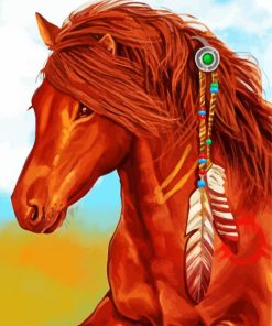 Brown Native American Horse paint by numbers