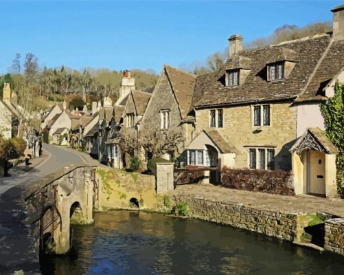 Castle Combe Cotswolds paint by numbers