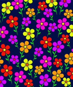 Colorful Floral Pattern Paint by numbers