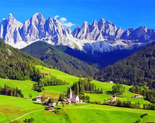 Dolomites Italy Alps paint by numbers