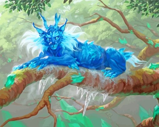 Fantasy Blue Lynx paint by numbers