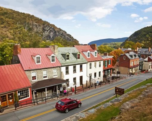 Harpers Ferry National Park West Virginia paint by numbers