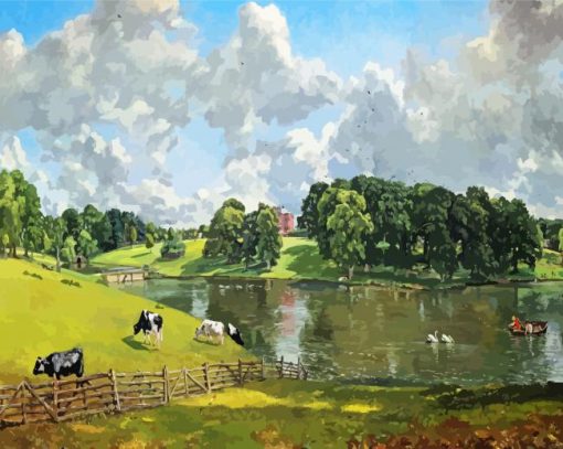 John Constable Wivenhoe Park paint by numbers
