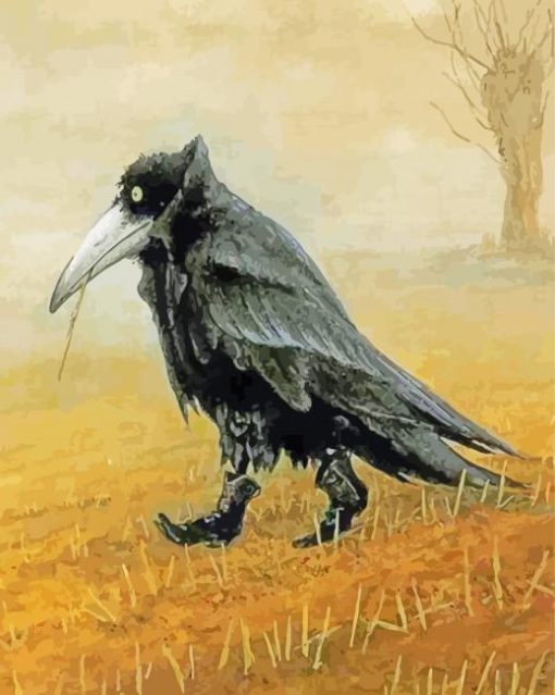 Black Raven Crow In Boots paint by numbers