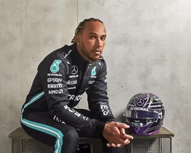 Lewis Hamilton Race Drive paint by numbers