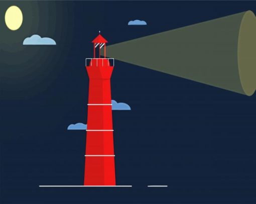 Lighthouse illustration paint by number