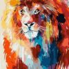 Lion Splatter paint by numbers