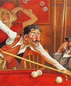 Man Playing Pool Art paint by number