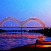 Memphis Bridge At Night Tennessee paint by number
