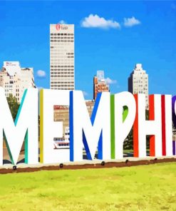 Memphis City in tennessee paint by number