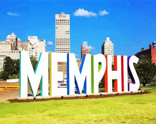Memphis City in tennessee paint by number