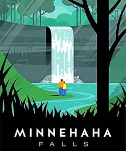 Minnehaha Falls poster paint by number