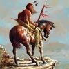 Native Red Indian On Horse paint by numbers