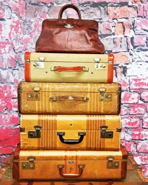Old Travel Cases Art paint by numbers
