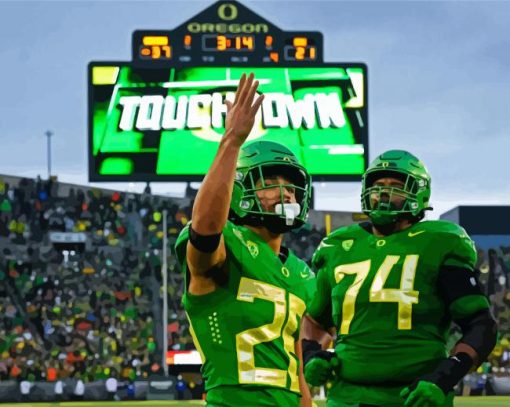 Oregon Duck Players paint by numbers