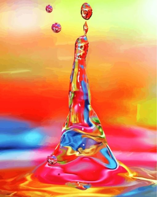 Rainbow Water Drop paint by numbers