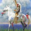 Red Native Indian On Horse paint by numbers