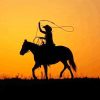 Roping off Horse Silhouette paint by numbers
