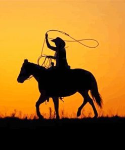 Roping off Horse Silhouette paint by numbers