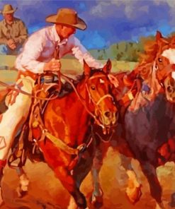 Roping off Horses paint by numbers