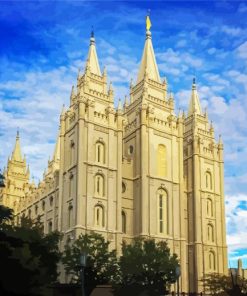 Salt Lake City Utah Temple paint by numbers