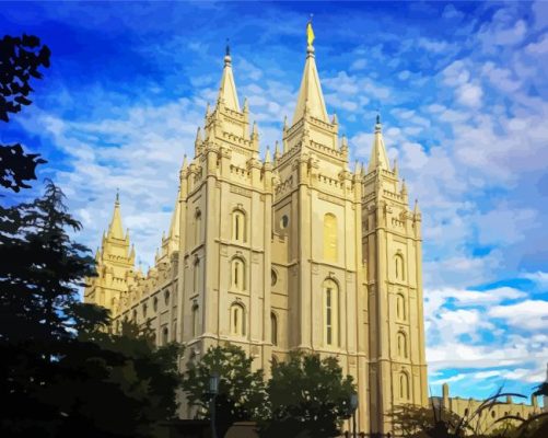 Salt Lake City Utah Temple Paint By Number Num Paint Kit   Salt Lake City Utah Temple Paint By Number 501x400 