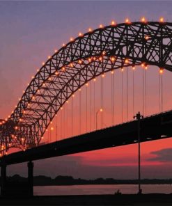 The Hernando De Soto Bridge At Sunset Tennessee paint by number