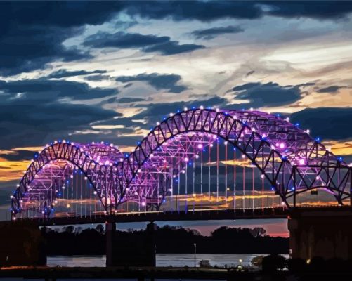The Hernando De Soto Bridge Memphis paint by numbers