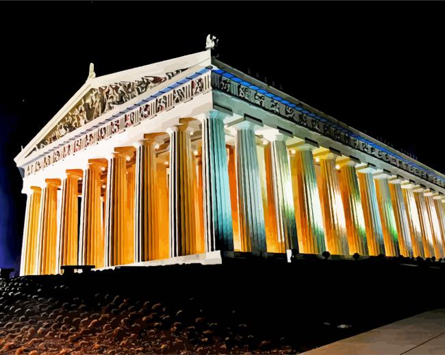 The Parthenon Nashville in tennessee paint by number
