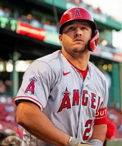 Aesthetic Mike Trout Player paint by number