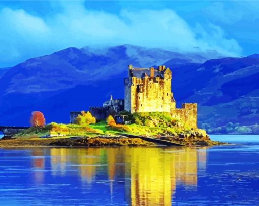 Brown Castle Scotland paint by numbers