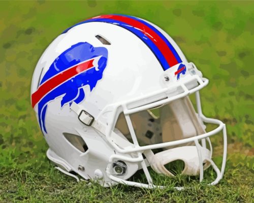 Buffalo Bills Helmet - Paint By Numbers - NumPaint - Paint by numbers