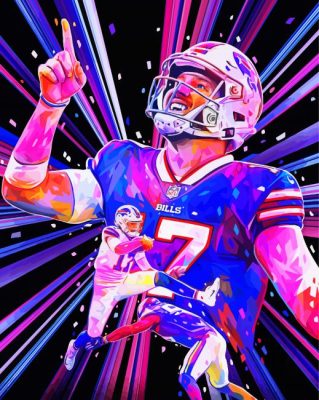 Buffalo Bills Josh Allen Art - Paint By Numbers - Num Paint Kit