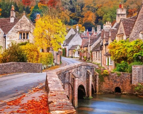 Castle Combe Cotswolds paint by numbers