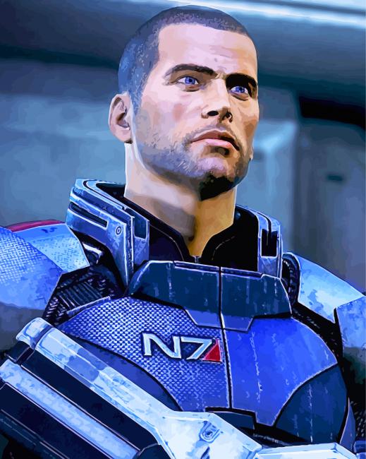 Commander Shepard Mass Effect Game - Paint By Numbers - Num Paint Kit