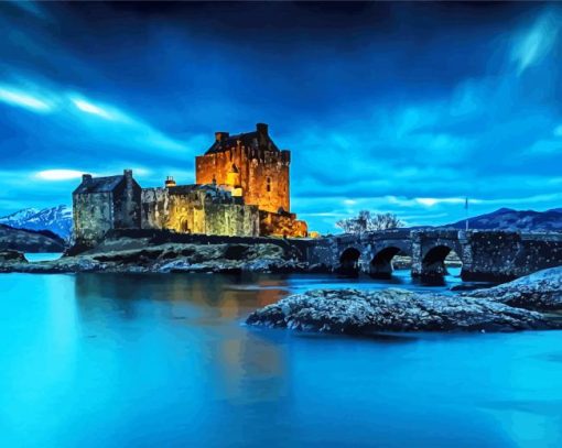 Eilean Donan Castle Scotland paint by numbers