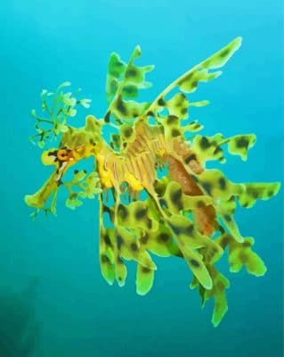 green Leafy seadragon paint by number