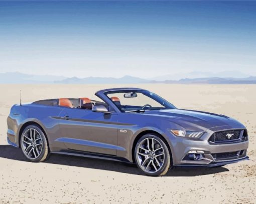 Grey Mustang Convertible paint by numbers