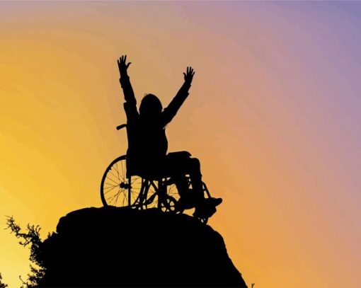 Happy Person In Wheelchair paint by number