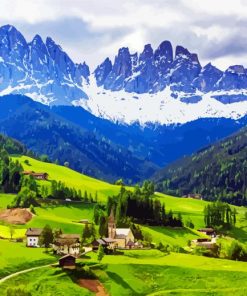 Lede Dolomites Italy Summer paint by numbers