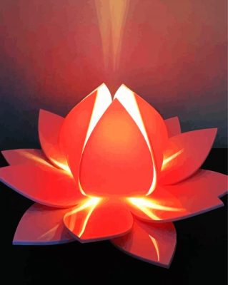 Lotus Flower Table Lamp paint by numbers
