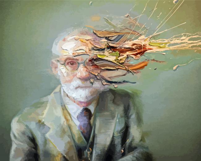 Old Man Distortion Art - Paint By Numbers - NumPaint - Paint by numbers
